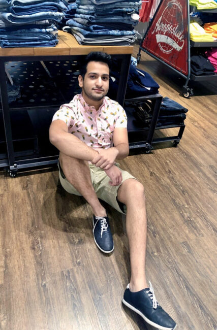 Aeropostale Menswear - Pink Printed Shirt And Beige Chino Shorts