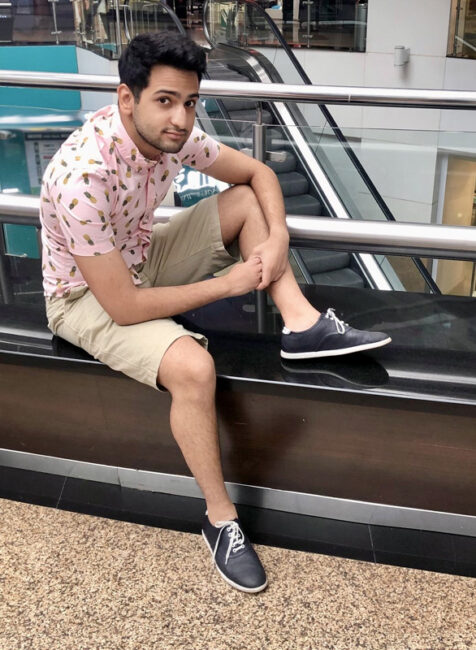 Aeropostale Menswear - Pink Printed Shirt And Beige Chino Shorts