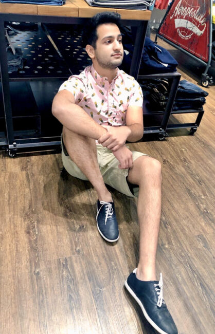 Aeropostale Menswear - Pink Printed Shirt And Beige Chino Shorts