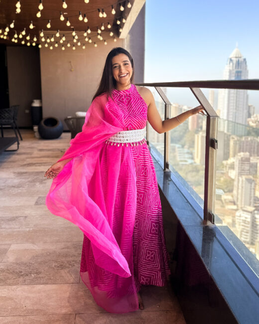 Indian Wedding Guest Look - Pink Kurta Set With Belt