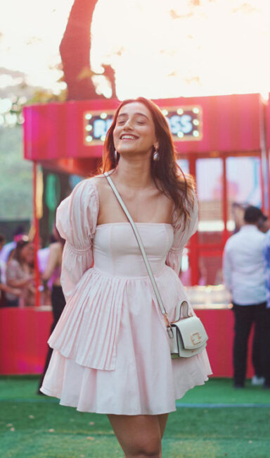 Aashi Adani - Pink Corset Dress - Nykaa Land 2023