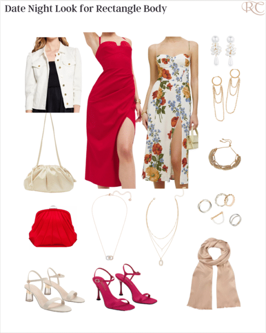 Styling Look Board - Date Night Look For Rectangle Body