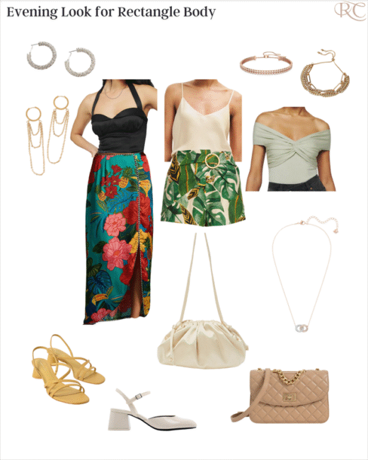 Styling Look Board - Evening Look For Rectangle Body